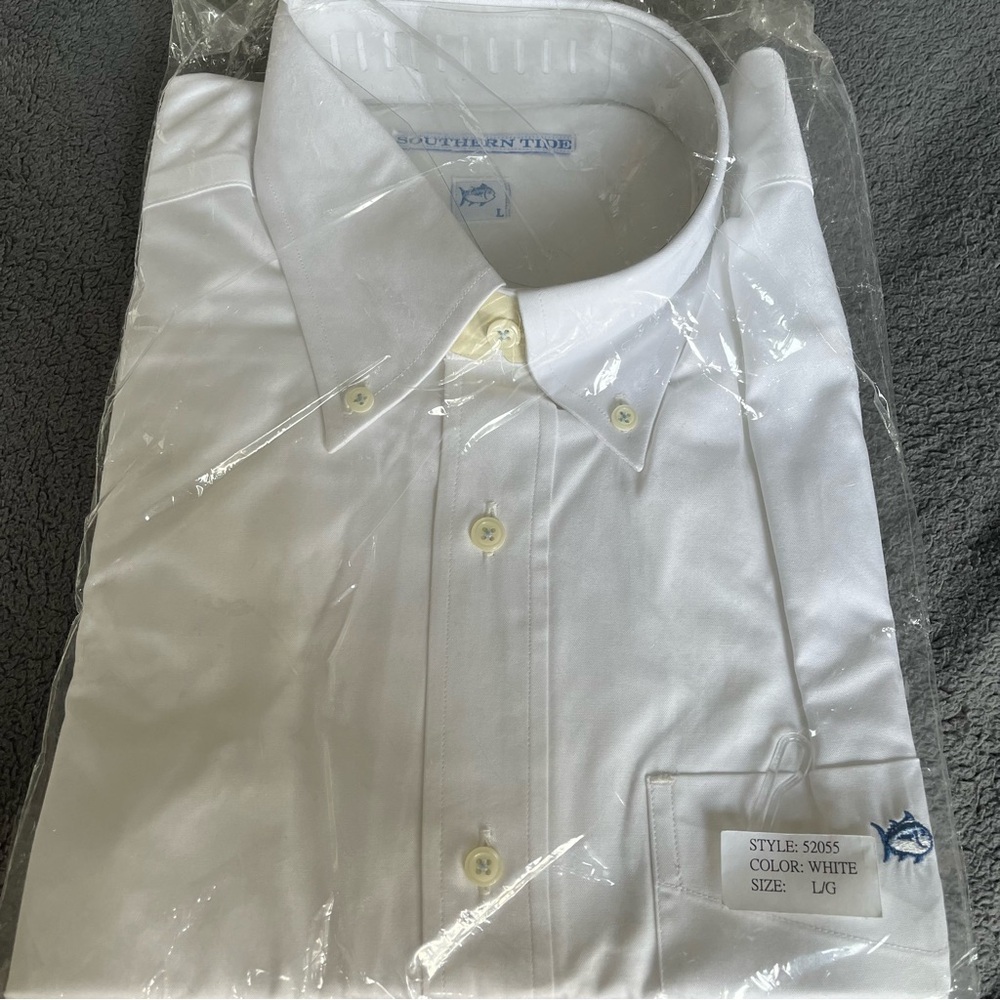 Southern Tide White Dress Shirt Classic Cotton